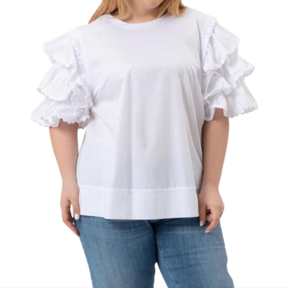 Harshman‎ Juliette Blouse Ruffle Sleeve 100% Cotton NWT $228